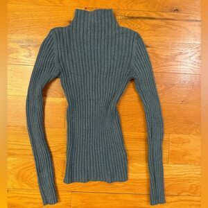 Ribbed Teal Long Sleeve Sweater
